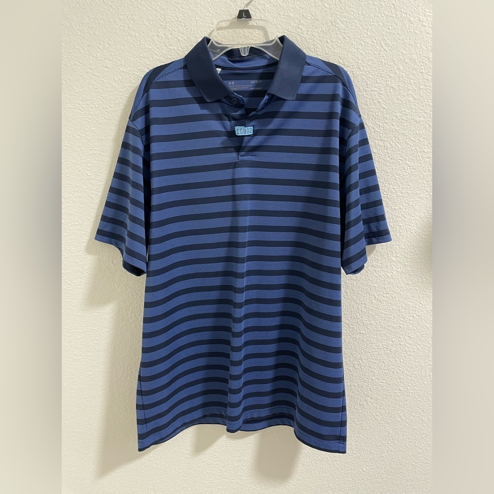 Under Armour Men's Blue Striped Polo Shirt